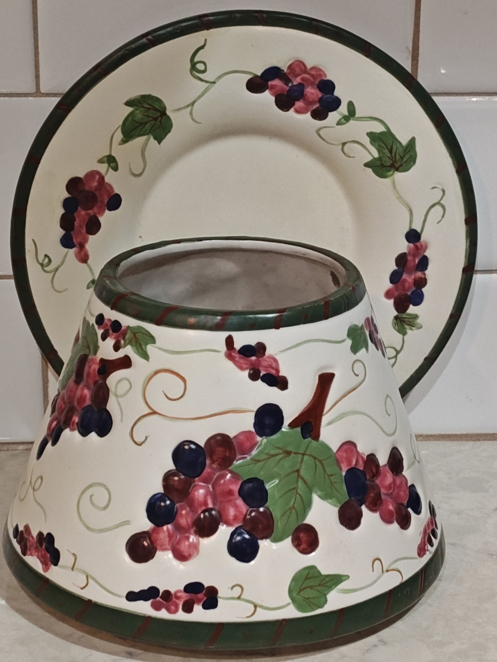 Cottagecore Candle Shade & Plate Candle Holder APPLE Decor